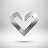 Abstract Heart Sign with Metal Texture