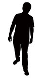 man standing, silhouette vector