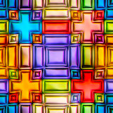 Seamless texture of abstract bright shiny colorful geometric shapes