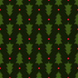 Dark green Christmas fir tree seamless pattern