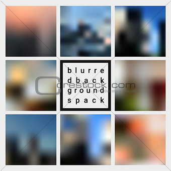 Abstract vector blurred design backgrounds pack