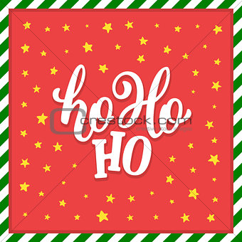 Ho-Ho-Ho Christmas vector greeting card