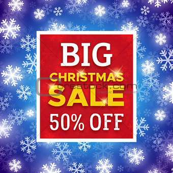 Big Christmas Sale promo banner. Vector template