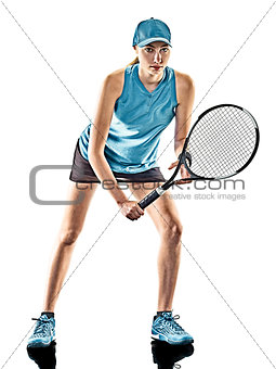 tennis woman isolated silhouette