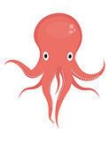 Octopus icon logo element. Flat style, isolated on white background. Vector illustration, clip art.