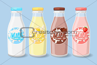 Labels on milk bottles.