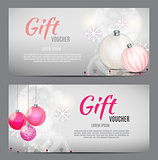 Christmas and New Year Gift Voucher, Discount Coupon Template Ve