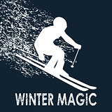 Skier illustration-Winter Magic