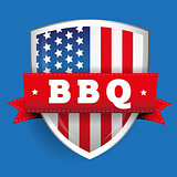 Barbecue vintage shield with USA flag