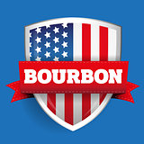 Bourbon ribbon on USA flag shield