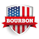 Bourbon ribbon on USA flag shield