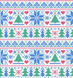 pattern with trees and snowflakes