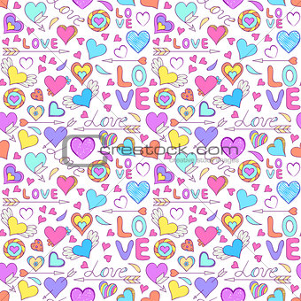 pattern with hearts and other elements