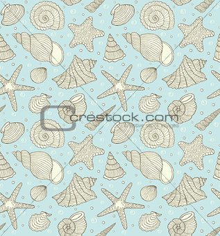 pattern with ocean shells