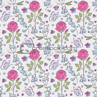 pattern with summer flowers