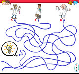maze game with scientist characters