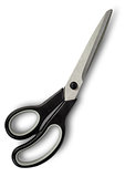 Closed big scissors with black handles