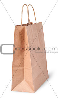Empty open brown paper bag for shoping
