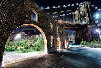 New York City Brooklyn Bridge in the night