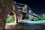 New York City Brooklyn Bridge with the Brooklyn Park
