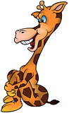 Laughing Giraffe Sitting