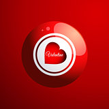 Red Bingo ball with Valentine heart