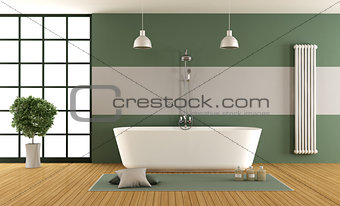 Contemporary green and gray bathroom