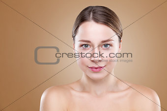 Young natural woman with great skin complexion