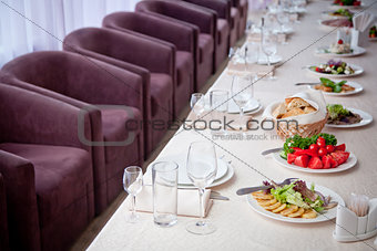table set for a banquet