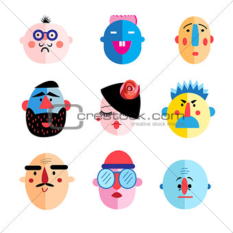 Vector set of different characters