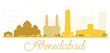 Ahmedabad City skyline golden silhouette.