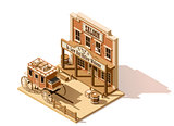 Vector isometric low poly wild west saloon