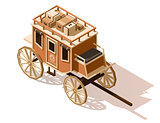 Vector isometric low poly stagecoach icon