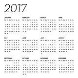 Minimalist vector 2017 calendar