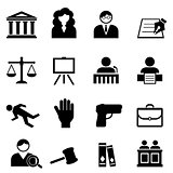 Law, legal, justice icon set