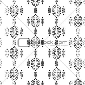 Mayan style ornament seamless vector pattern.