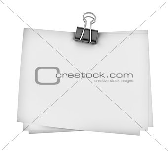 Binder clip and stack of paper