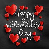 Valentine's Day background with 3D hearts