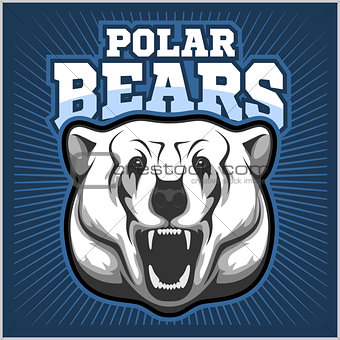 Polar Bear Head mascot - vector illustration