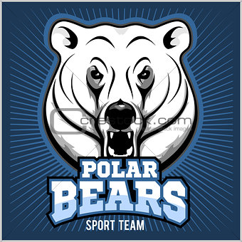 Polar Bear Head mascot - vector illustration