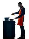 man cooking chef silhouette isolated