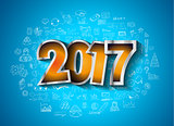 2017 New Year Infographic and Business Plan Background for your Flyers
