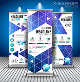 Set of Advertisement roll up business flyers or brochure x-banners 