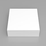 Stack of white paper on gray background