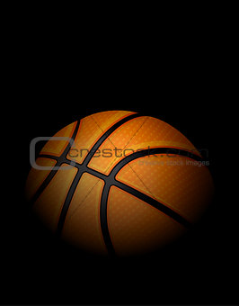 Realistic Basketball Illustration with Black Background