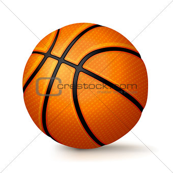 Realistic Basketball Isolated on White Background Illustration