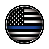 Thin Blue Line Police Support Icon Illustration