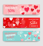 Banner set with discount for Valentine's Day.