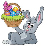 Bunny holding Easter basket theme 5