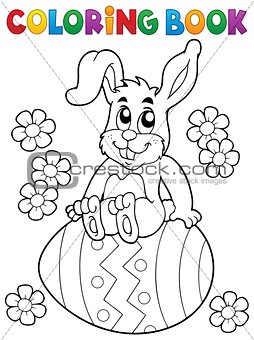Coloring book Easter rabbit theme 5